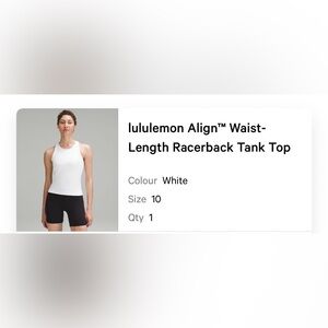 Lululemon Align racerback waist length white
